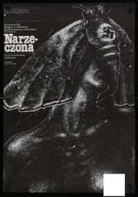1p266 FIANCEE Polish 26x38 '81 Die Verlobte, bizarre Majewski art of Nazi moth!