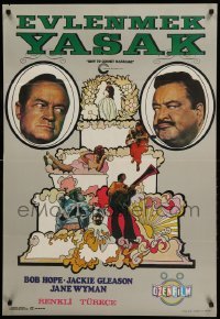 1p403 HOW TO COMMIT MARRIAGE Turkish '69 Bob Hope & Jackie Gleason glaring at each other!