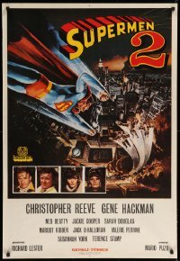 1p430 SUPERMAN II Turkish '81 Christopher Reeve, Terence Stamp, great Goozee art over NYC!