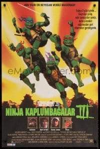 1p433 TEENAGE MUTANT NINJA TURTLES III Turkish '93 Turtles are back in time, feudal Japan!