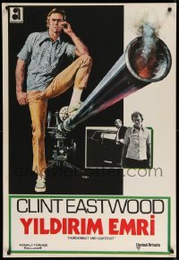 1p436 THUNDERBOLT & LIGHTFOOT Turkish '75 art of Clint Eastwood with HUGE gun by McGinnis!