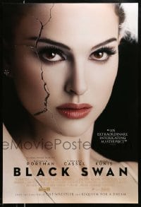 1r528 BLACK SWAN style F int'l DS 1sh '10 image of cracked ballet dancer Natalie Portman!