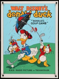 1r070 DONALD'S GOLF GAME 23x31 art print '70s-80s Donald Duck golfing w/Huey, Due and Louie!