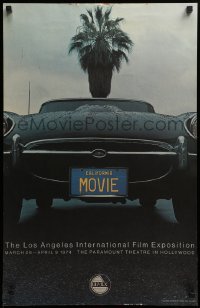 1r033 FILMEX '74 18x28 film festival poster '74 Los Angeles Film Festival, Jaguar XK-E close up!