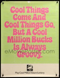 1r044 FLORIDA LOTTERY 20x26 advertising poster '80s a Cool Million Bucks Is Always Groovy!