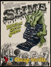 1r048 GILBERT SHELTON 24x32 advertising poster '70s slime, polished cotton jeans!