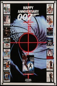 1r015 HAPPY ANNIVERSARY 007 tv poster '87 25 years of James Bond, cool image of many 007 posters!