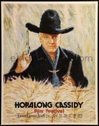 1r036 HOPALONG CASSIDY FILM FESTIVAL signed 22x28 film festival poster '76 by artist Ivan Anderson!