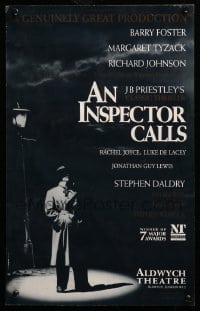 1r008 INSPECTOR CALLS 13x20 English stage poster '92 Barry Foster, Margaret Tyzack!