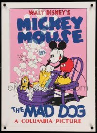 1r078 MAD DOG 23x31 art print '70s-80s Walt Disney, Mickey giving Pluto a laundry-bath!