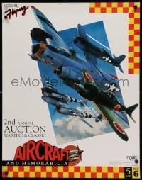 1r026 MUSEUM OF FLYING 2ND ANNUAL AUCTION 25x32 museum/art exhibition '91 cool Philip Castle art!