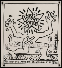1r056 POP SHOP 22x24 advertising poster '85 Keith Haring art of Pop Shop logo-head guy!