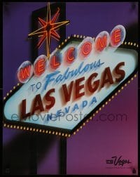 1r009 LAS VEGAS 22x28 travel poster '00s Welcome to Fabulous Las Vegas' sign!