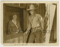 1s158 BLUE STEEL 8x10 still '34 Eleanor Hunt stares at young John Wayne through wire window!