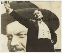 1s232 CITIZEN KANE 6x7 still '41 classic image of Orson Welles at rally with giant poster!