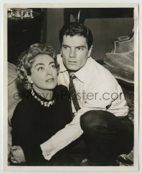 1s354 GENERAL ELECTRIC THEATER TV 8.25x10 still '58 Joan Crawford & Tom Tryon in Strange Witness!