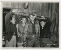 1s406 GUNS A POPPIN 8.25x10 still '57 Three Stooges Moe, Larry & Joe hold rifle over guy's head!