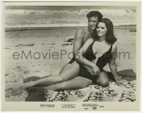 1s426 HELL WITH HEROES 8x10.25 still '68 sexiest Claudia Cardinale & Rod Taylor on the beach!
