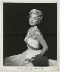 1s459 IMITATION OF LIFE 8.25x10 still '59 sexy Lana Turner wearing pearls over black background!