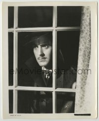 1s497 JESSE JAMES 8.25x10.25 still '39 great close up of Tyrone Power looking through window!