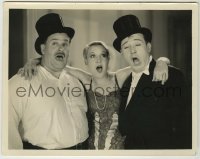 1s605 MARRIAGE HUMOR 8x10.25 still '33 Harry Langdon singing with Vernon Dent & Ethel Sykes!