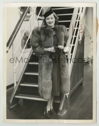 1s621 MERLE OBERON 6.75x8.5 news photo '38 arriving in New York from Italy for her latest premiere!