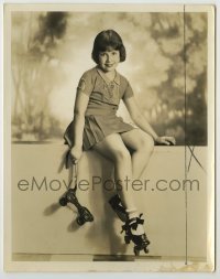 1s628 MITZI GREEN 8x10.25 still '30s the child actress full-length with roller skates by Richee!