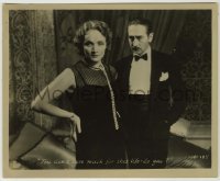 1s636 MOROCCO 8.25x10 still '30 angry Adolphe Menjou staring at Marlene Dietrich with pearls!