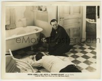 1s637 MR MOTO IN DANGER ISLAND 8x10.25 still '39 Peter Lorre examines dead body on bathroom floor!