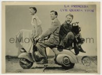 1s766 ROMAN HOLIDAY 7.5x10.25 still '53 Audrey Hepburn, Gregory Peck & Eddie Albert on Vespa!