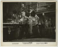 1s806 SHANE 8.25x10.25 still R59 great close up of Alan Ladd punching Ben Johnson in saloon!