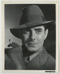 1s889 THIS ABOVE ALL 8x10.25 still '42 super close up smoking portrait of Tyrone Power with hat!