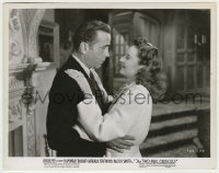 1s926 TWO MRS. CARROLLS 8x10.25 still '47 close up of Humphrey Bogart embracing Barbara Stanwyck!