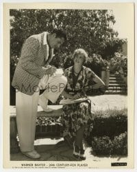 1s950 WARNER BAXTER 8x10.25 still '36 outdoors at home with his wife Winifred Bryson!