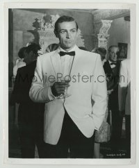 1s978 WOMAN OF STRAW 8.25x10 still '64 great c/u of Sean Connery in white tuxedo holding martini!