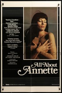 1t023 ALL ABOUT ANNETTE 25x38 1sh '82 sexy Annette Haven wearing nothing at all!