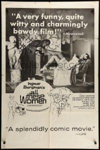 1t033 ALL THESE WOMEN 1sh '64 Jarl Kulle, Harriet Andersson, Bibi Andersson, Swedish!