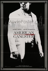 1t041 AMERICAN GANGSTER teaser DS 1sh '07 close-up of Russell Crowe, Ridley Scott directed!