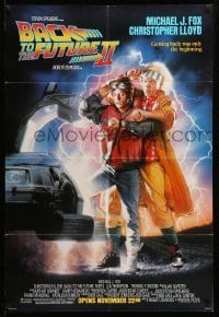 1t067 BACK TO THE FUTURE II advance DS 1sh '89 Drew Struzan art of Michael J.Fox & Christopher Lloyd