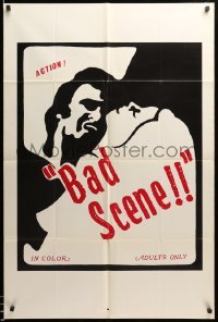 1t070 BAD SCENE 1sh '70s cool, sexy artwork of couple in red, black and white, action!