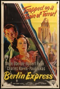 1t094 BERLIN EXPRESS style A 1sh '48 Merle Oberon & Robert Ryan, directed by Jacques Tourneur!