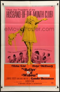 1t096 BETTER A WIDOW 1sh '69 sexy Virna Lisi goes from blushing bride to merry widow overnight!