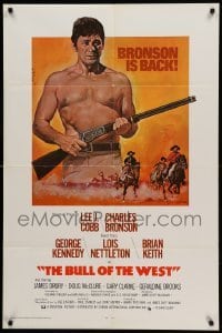 1t148 BULL OF THE WEST int'l 1sh '72 Enzo Nistri art of barechested Charles Bronson w/rifle!