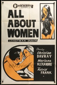 1t025 ALL ABOUT WOMEN Canadian 1sh '71 Claude Pierson's A propos de la femme, sexy art!