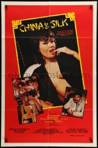 1t171 CHINA & SILK video/theatrical 1sh '84 smuggling, murder, money & sex!