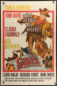 1t176 CIRCUS WORLD 1sh '65 Claudia Cardinale, John Wayne at his toughest!