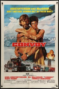 1t191 CONVOY 1sh '78 art of barechested trucker Kris Kristofferson & sexy Ali McGraw!