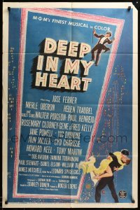 1t219 DEEP IN MY HEART 1sh '54 MGM's finest all-star musical, headshots of 13 top MGM stars!