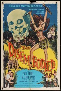 1t232 DISEMBODIED 1sh '57 artwork of super sexy female voodoo witch doctor Allison Hayes!