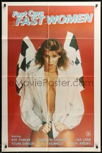 1t283 FAST CARS FAST WOMEN 1sh '81 sexy girl wearing racing jacket, Ron Jeremy, x-rated!